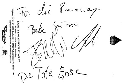 Tote Hosen Autogramm